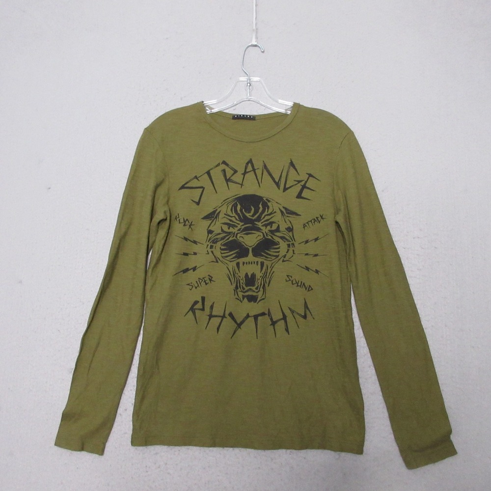 Vintage Sisley Benetton Top 3XL Green Strange Rhythm Panther Y2K Grunge Indie